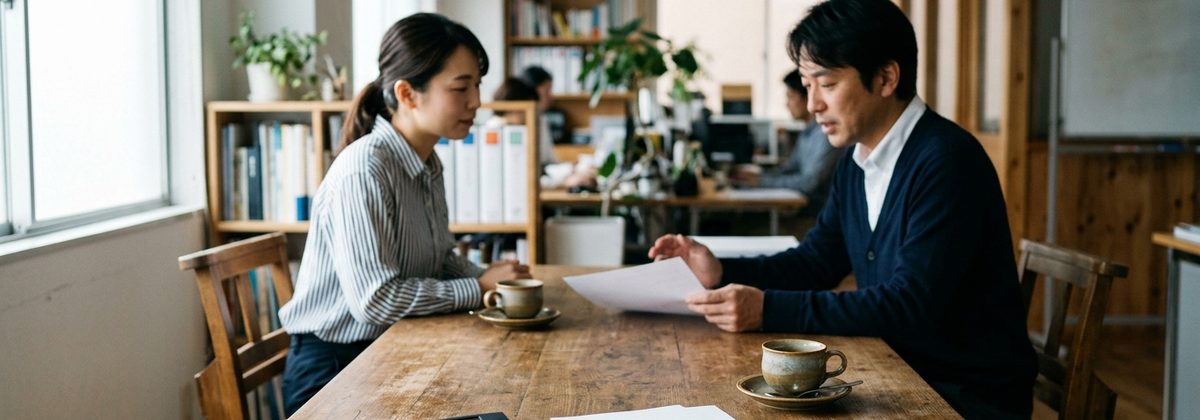 見積りの打ち合わせをしている様子