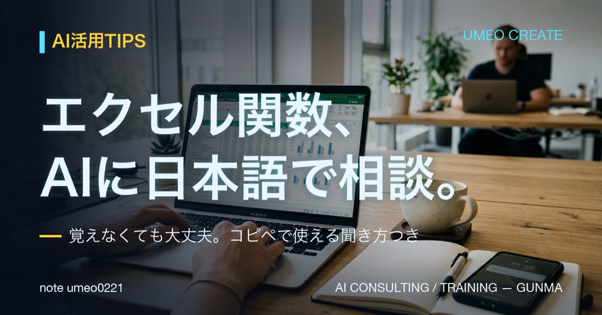 エクセルの関数、AIに日本語で聞くだけで解決する方法