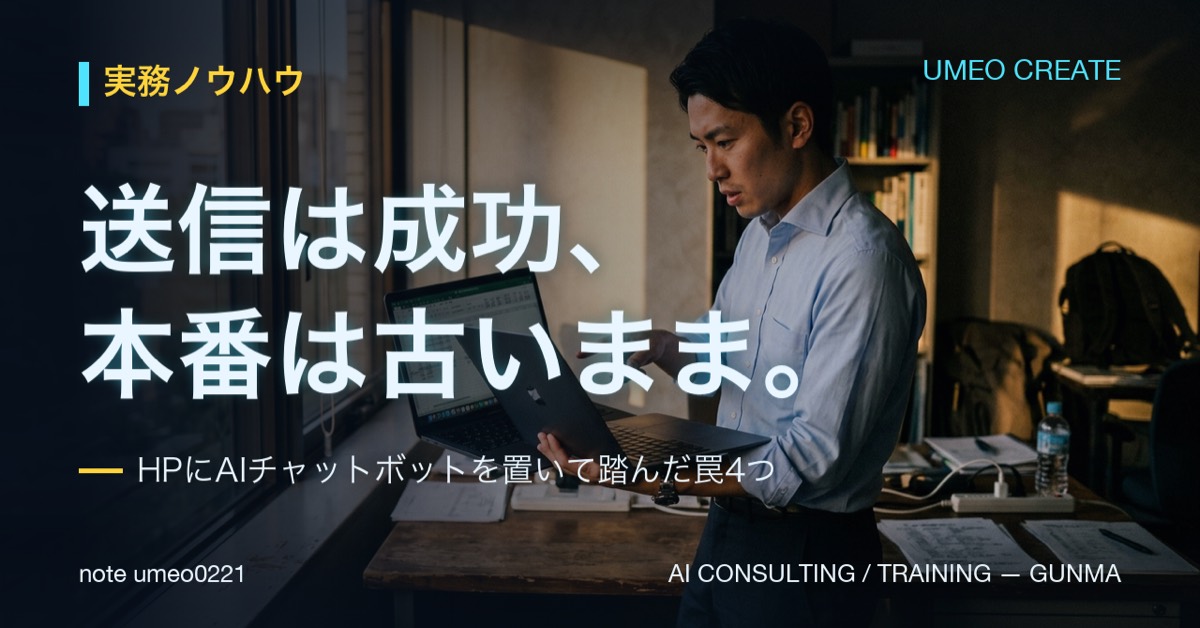 自社HPにAIチャットボットを置く。GAS中継と4つの罠