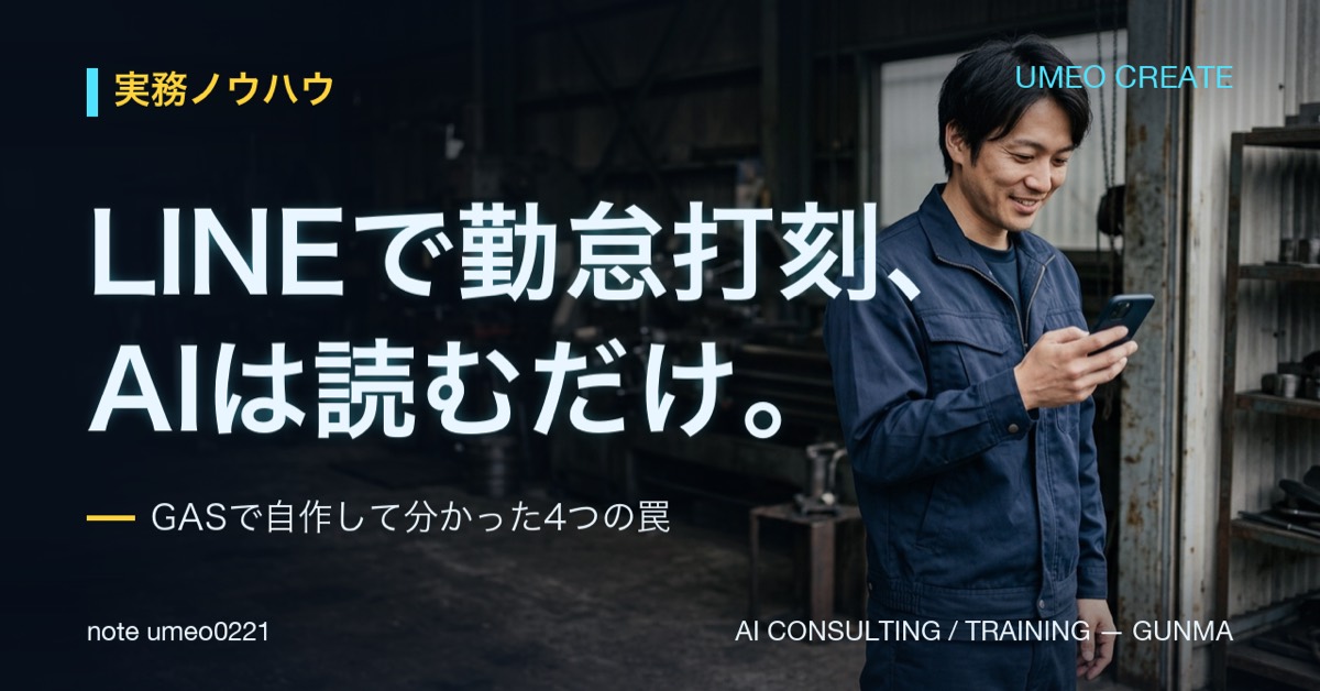LINE勤怠打刻BotをGASで自作。AI修正申請と4つの罠