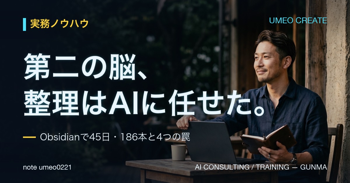Obsidianで第二の脳。整理はAIに任せて45日で186本