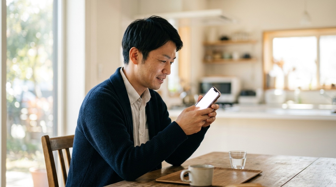 スマートフォンとパソコンでAIに文面を作らせているところ