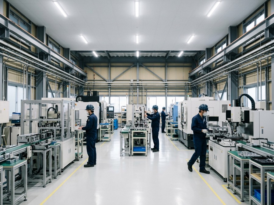 LED化して明るくなった工場内