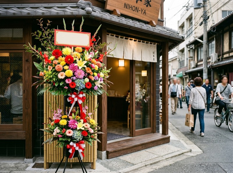開店祝いのスタンド花