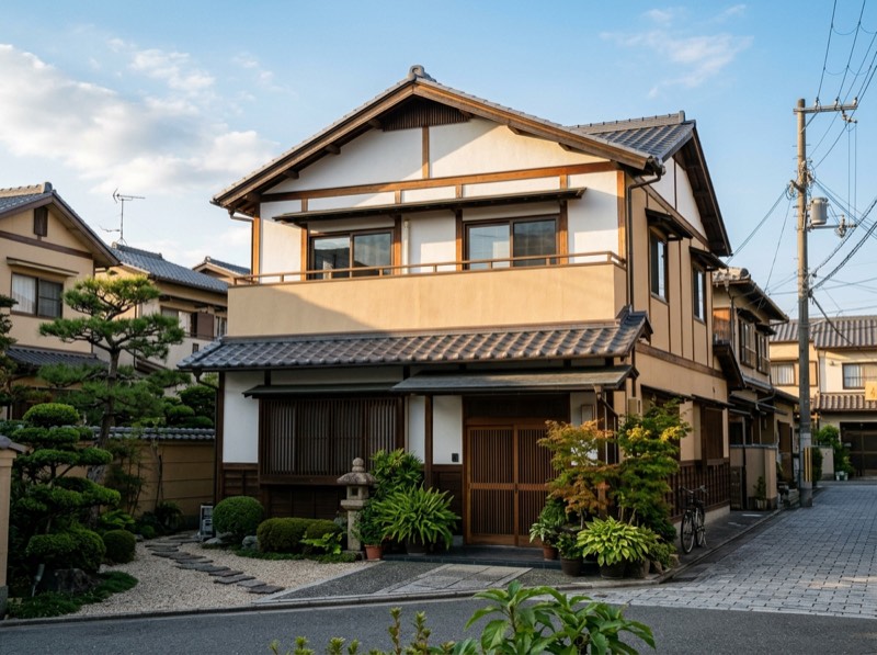 外壁塗装と屋根の葺き替えを終えた住宅