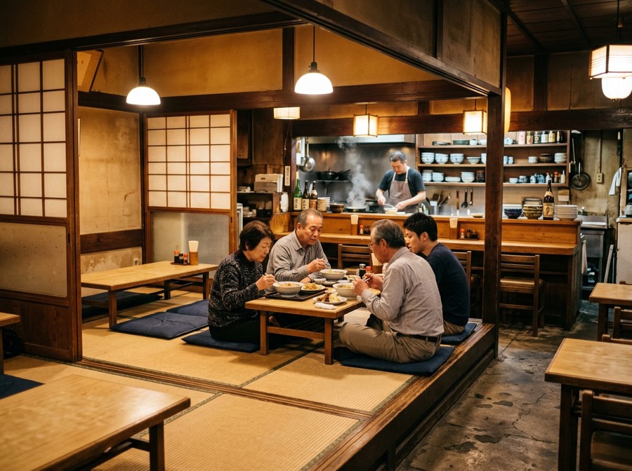 座敷のある店内